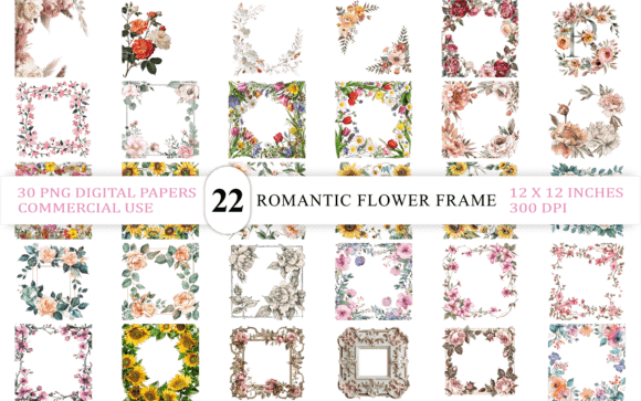 Download Romantic Pastel Flower Border Frame - Premium Resources