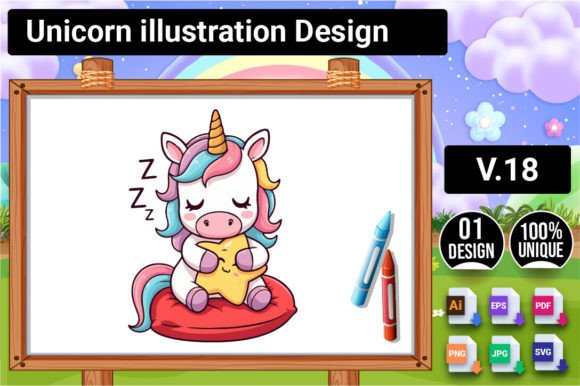 Download Unicorn Illustration Design V.18 - Design Collection