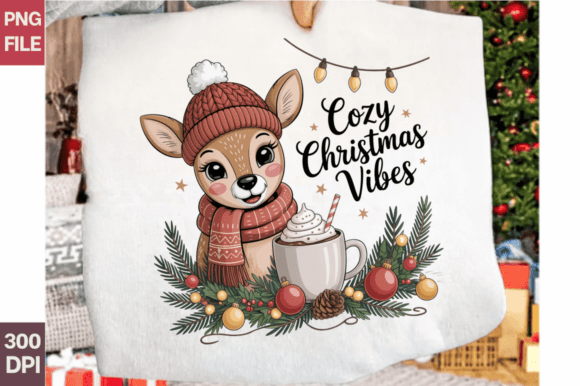 Download Cozy Christmas Vibes Deer PNG Design - Design Collection