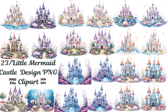 Download Little Mermaid Castle Design PNG Clipart - Design Collection
