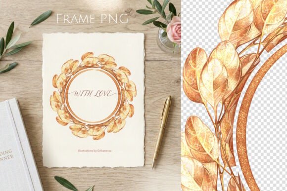 Download Gold Botanical Frame PNG Luxury Wreath - Botanical frame png Collection