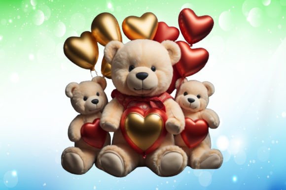 Download Valentine's Day Teddy Bear Illustrations - Premium Bundle