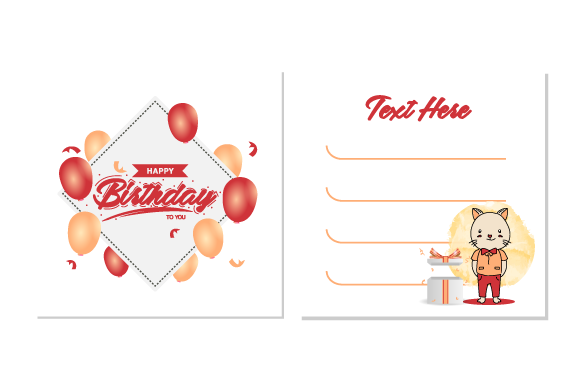 Download Birthday Invitation Card with Cat Design - Design Collection
