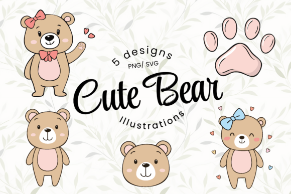 Download Cute Bear Illustrations Set - Premium Resources