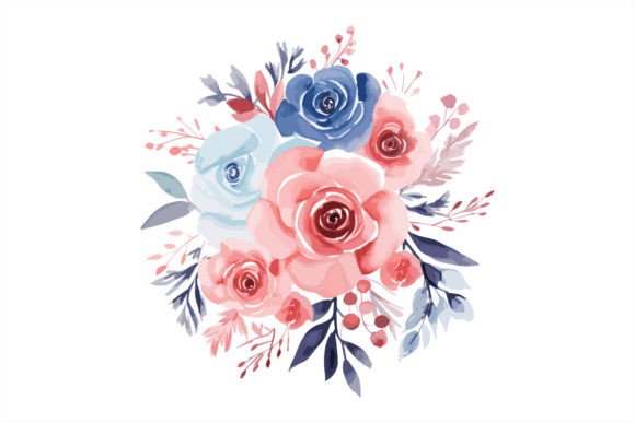 Download Watercolor Florals for Logo Card Design - Design Collection