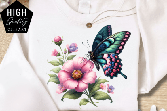 Download Butterfly Flower PNG Clipart Design - Design Collection