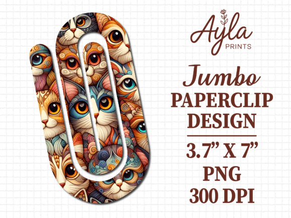 Download Cat Faces Pattern Jumbo Paperclip Design - Design Collection