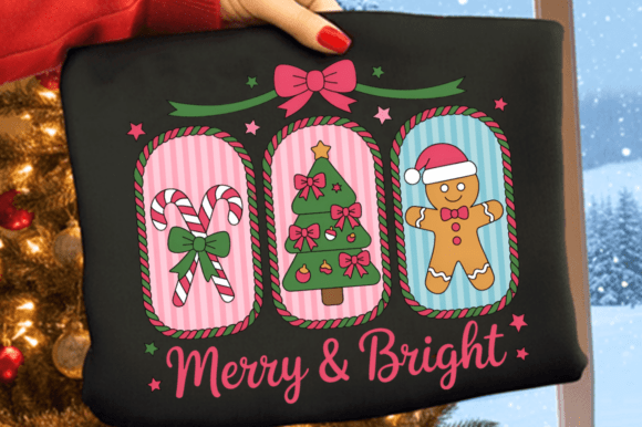 Download Preppy Christmas Merry &amp; Bright Frame PN - Premium Resources