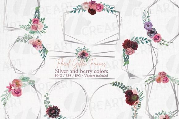 Download Berry Color Floral Frame Design Template - Design Collection