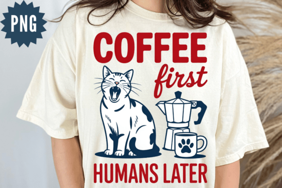 Download Funny Cute Cat Coffee PNG Design - Design Collection