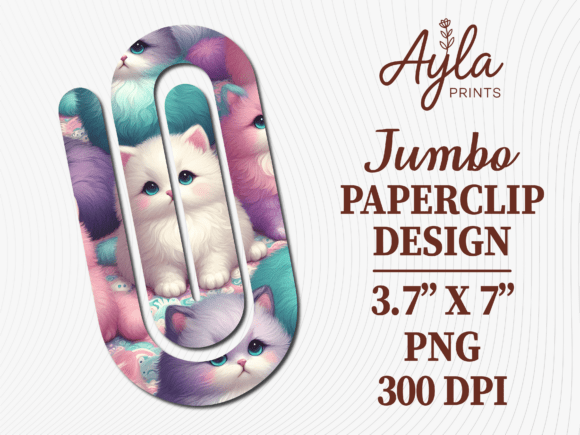 Download Pastel Kitten Cat Jumbo Paperclip Design - Design Collection